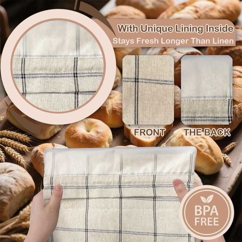 Duthcbw XL Linen Bread Bag for Homemade Sourdough with Proofing Cover, Reusable Organic Linen bags with TPU Lining, BPA-Free, Food-Grade Cloth Storage Bags with Freezer Compatibility - Image 5